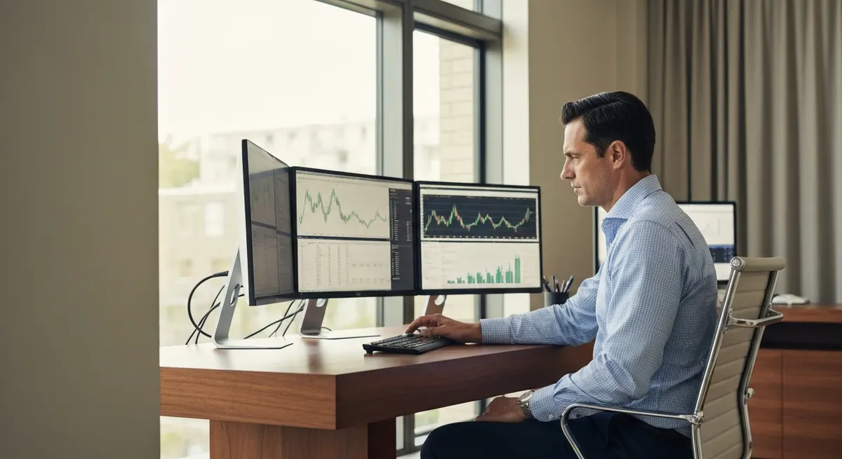 Professional reviewing investment portfolio