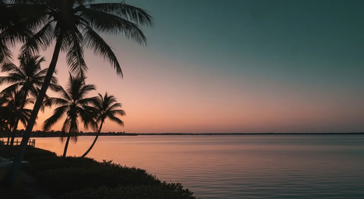 Calm Florida sunset over a bay