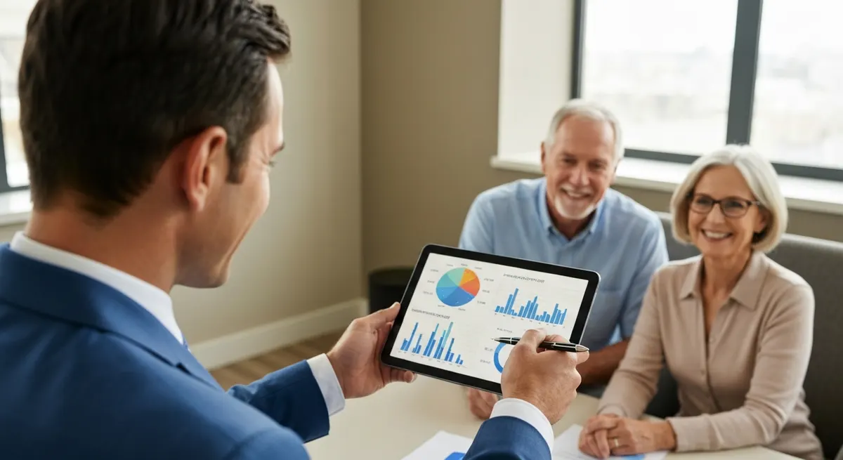 Financial advisor explaining retirement strategy